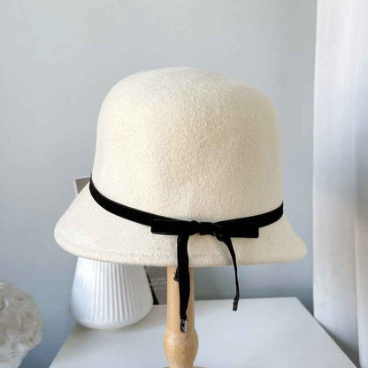 Women’s Wool Bow Felt Winter Cloche Hat