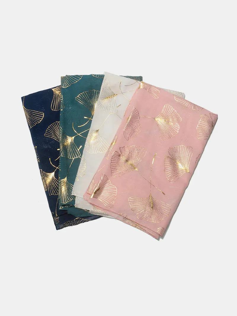 Ginkgo leaf print scarf - product photo 7