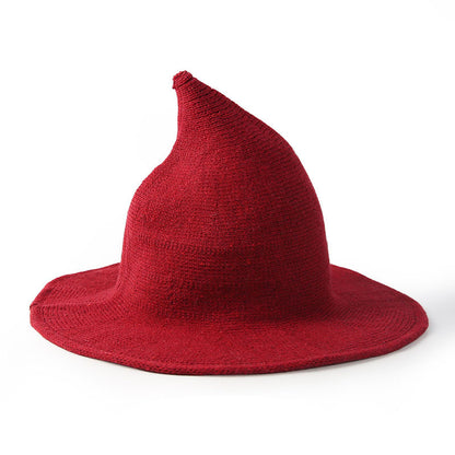 Women's Wool Halloween Witch Hat - Light Grey brim profile