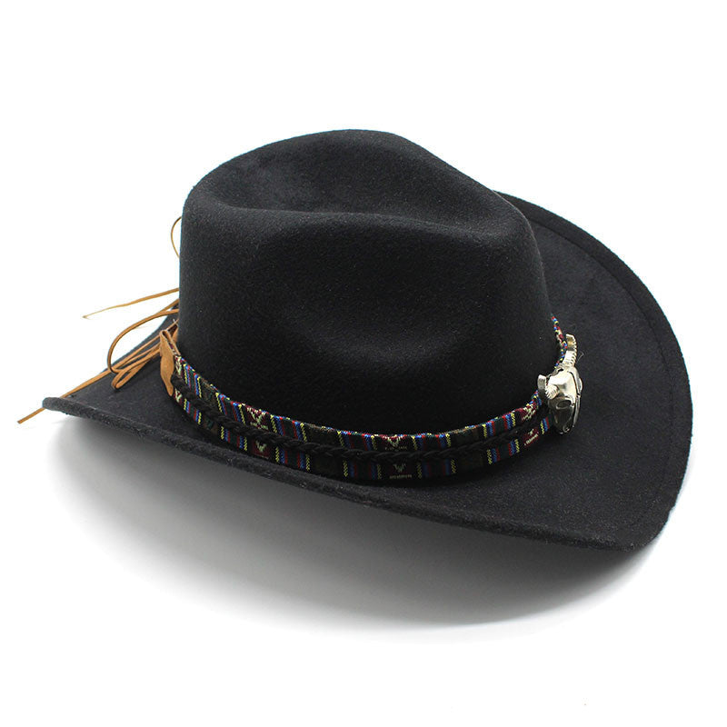 Unisex western felt wide brim cowboy hat - product photo 5