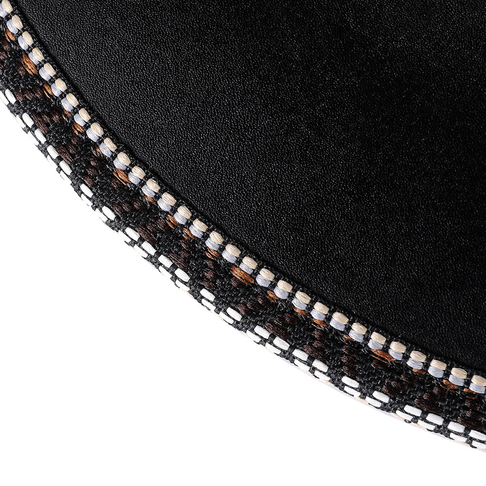 Unisex Halloween Punk Skull Black Top Hat - Black texture close-up