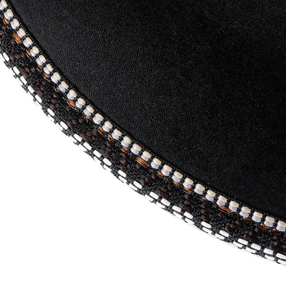 Unisex Halloween Punk Skull Black Top Hat - Black texture close-up