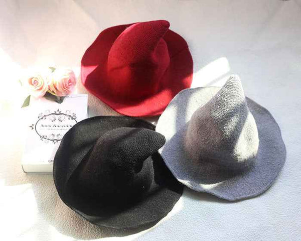 Women's Cotton Wide Brim Halloween Witch Hat