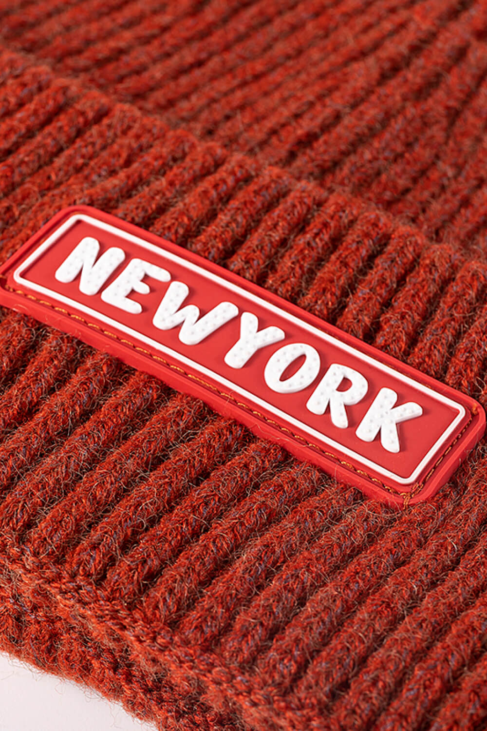 Purple NEWYORK cuffed beanie color view