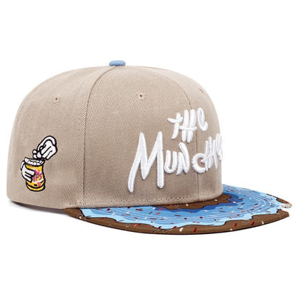 Notched snapback brim close-up
