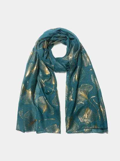 Ginkgo leaf print scarf - product photo 3