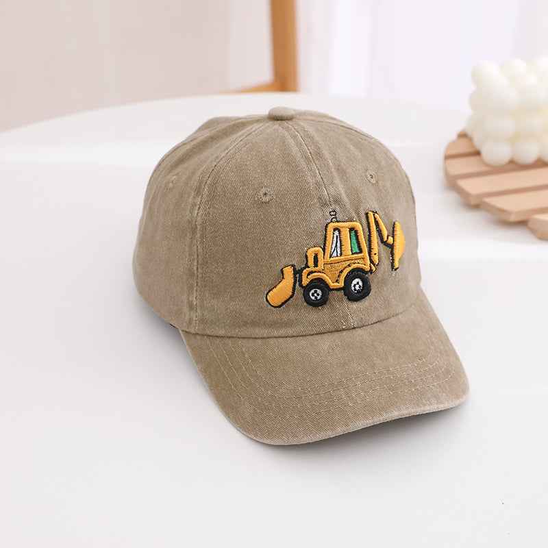 Kids Construction Truck Embroidered Baseball Cap