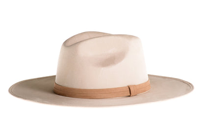 Side view of ASN Hats Blanco showing the shaped crown and flat brim