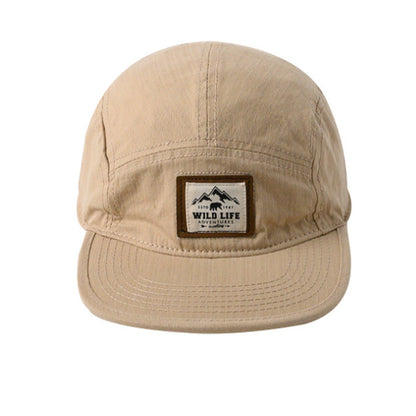Brown unisex five-panel outdoor cap product view