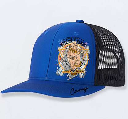 Black adjustable mesh trucker baseball cap