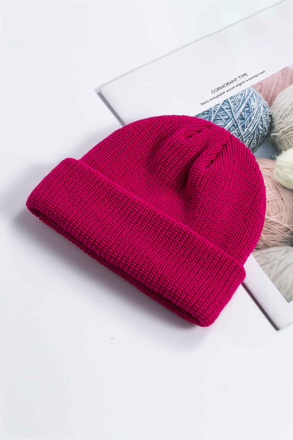 Folded cuff winter beanie clean product angle