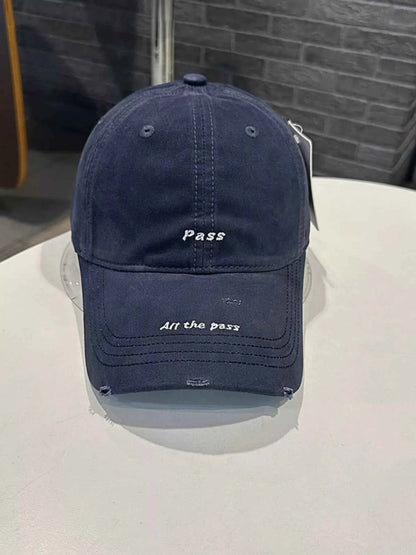 Wine red embroidered slogan cap curved brim