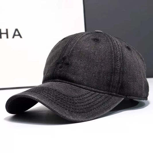 Denim embroidered baseball cap - product photo 5