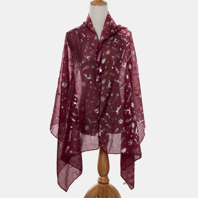 Christmas print winter scarf - product photo 6
