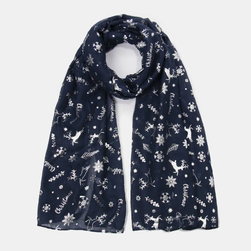 Christmas print winter scarf - product photo 10
