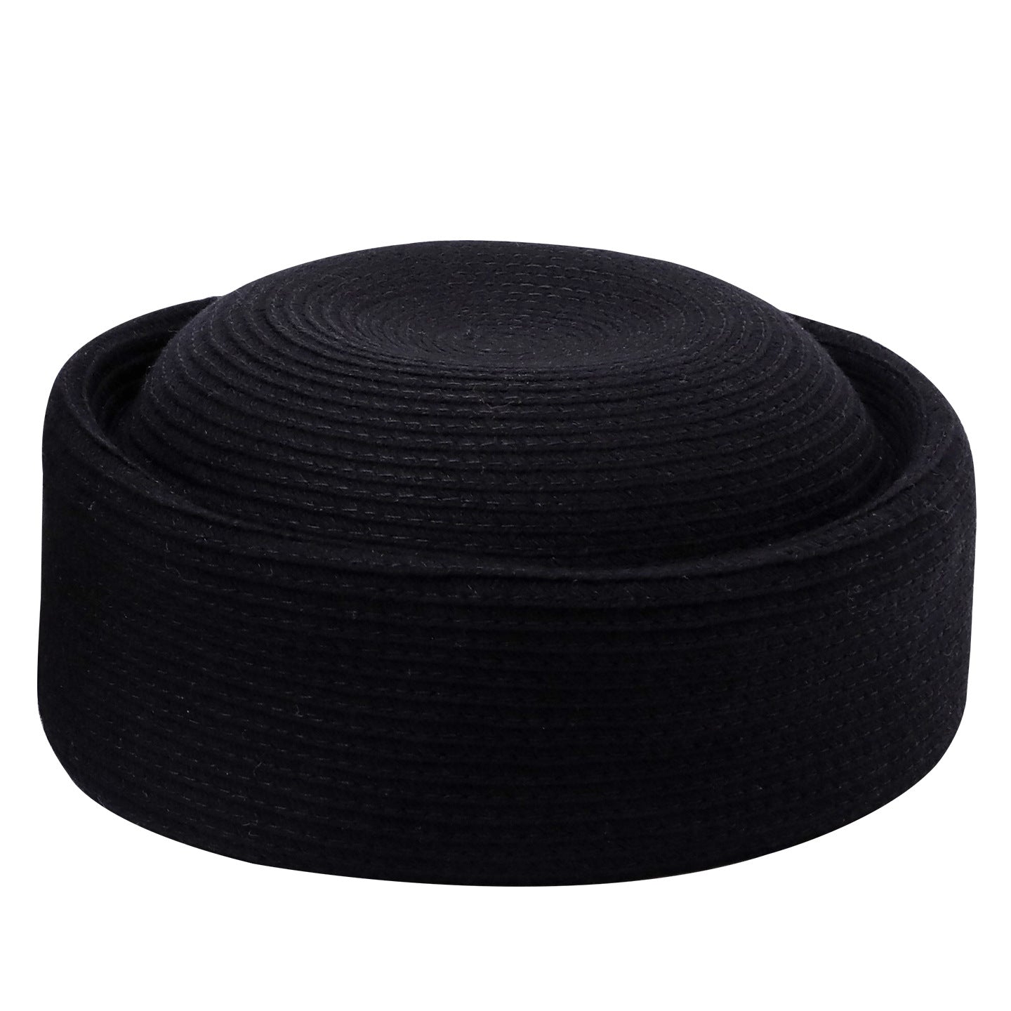 Brown round-top pillbox hat close product view