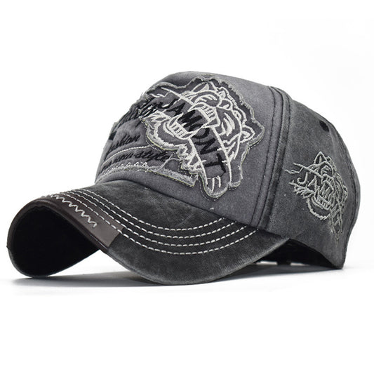 Unisex distressed cotton washed baseball cap - product photo 1