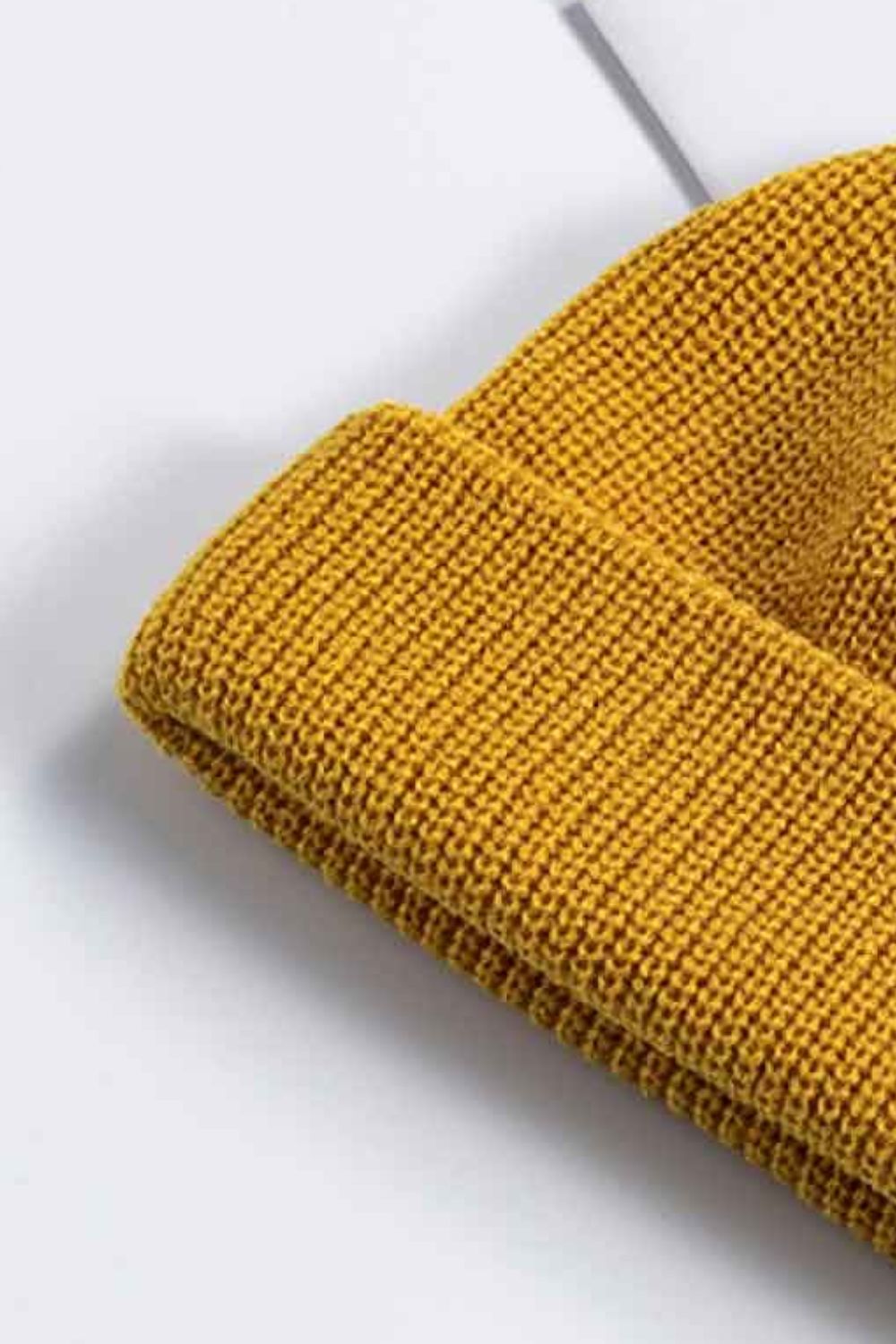 Black rib-knit cuff beanie classic front view