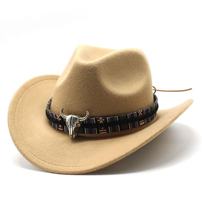 Unisex western felt wide brim cowboy hat - product photo 3