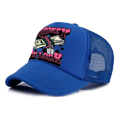 Adjustable money graphic trucker cap rear view