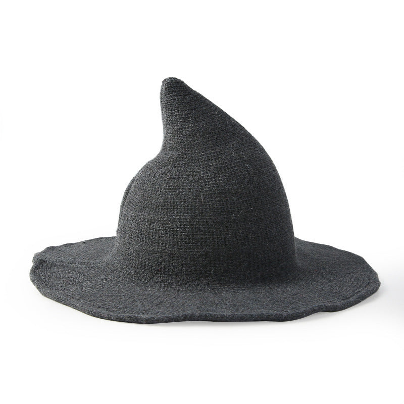 Women's Cotton Wide Brim Halloween Witch Hat - Red Wine full product view