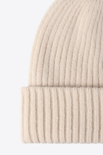 Pink HAPPY contrast beanie soft winter look