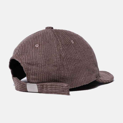 Unisex Adjustable Corduroy Short Brim Caps
