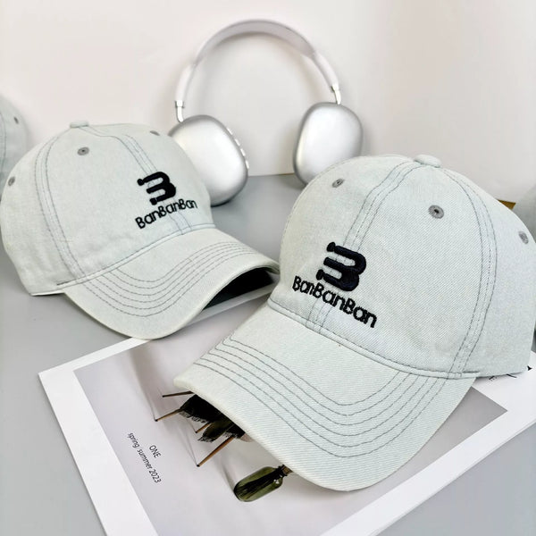 Embroidered Denim Baseball Cap image 1