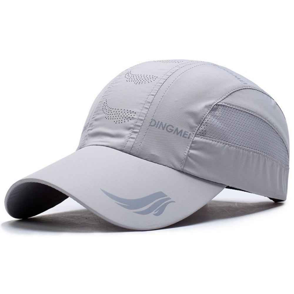 Dark gray polyester mesh sports cap