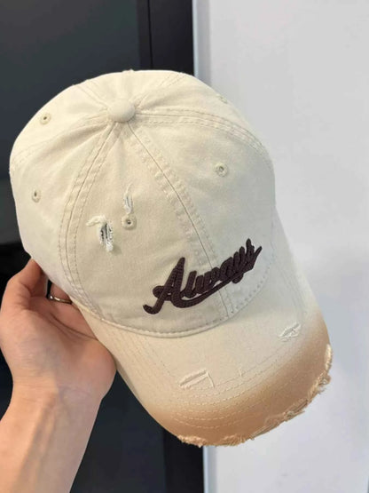Unisex Distressed Embroidered Baseball Cap