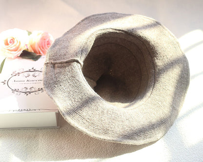 Women's Cotton Wide Brim Halloween Witch Hat - Light Grey decorative detail