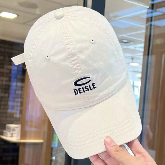 Unisex minimal logo cotton baseball cap - black front view