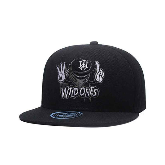 Men's "Wild Ones" Embroidered Flat Brim Snapback Cap