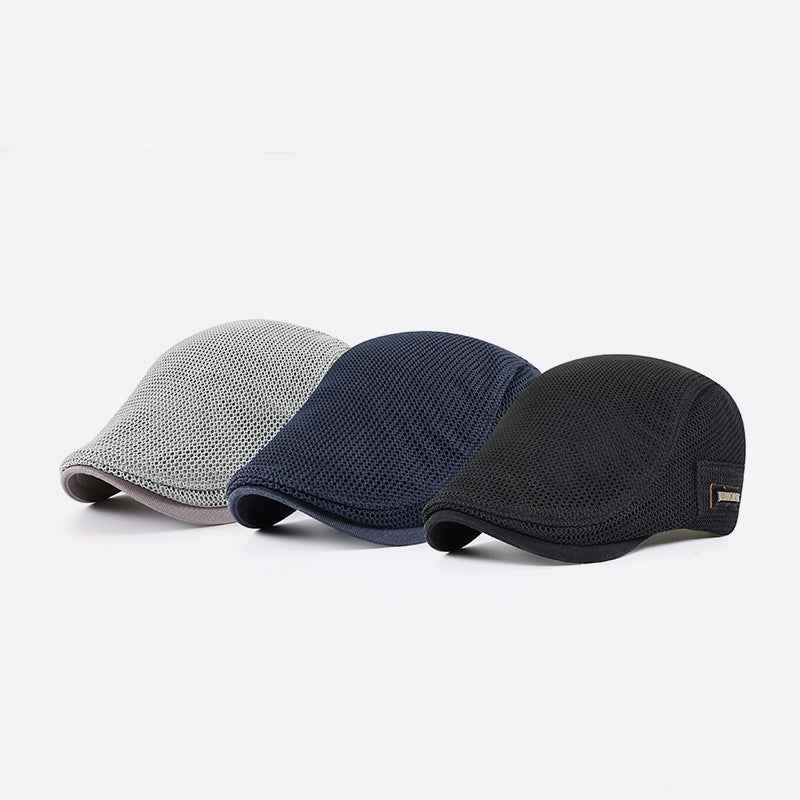 Unisex Breathable Mesh Flat Cap – Casual Ivy Hat