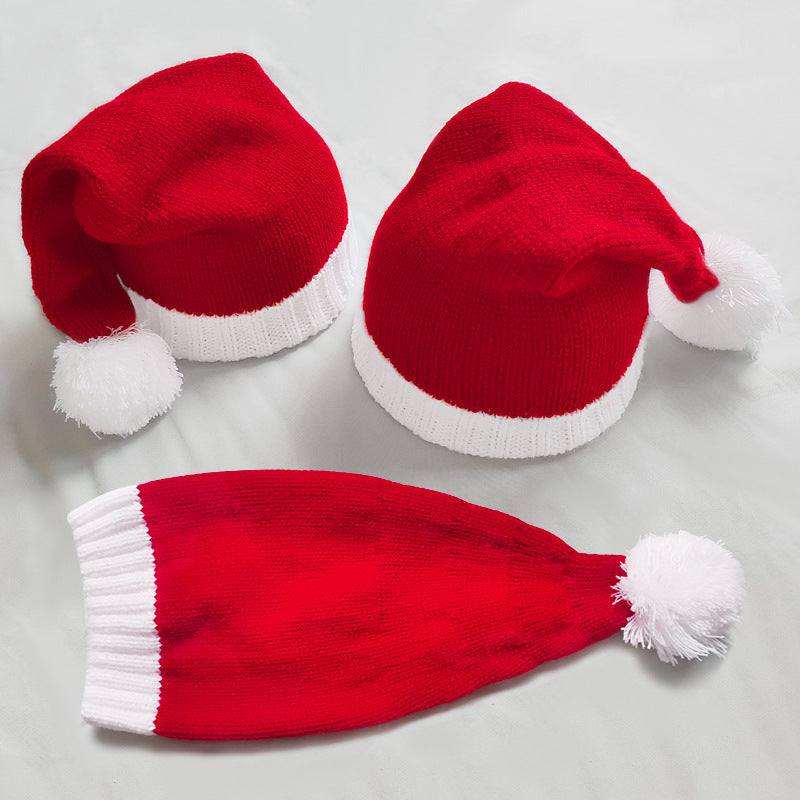 Unisex Family Christmas Pom Pom Knit Hat - White side angle