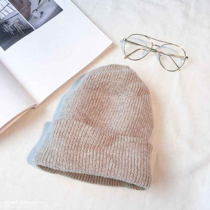 Unisex Rabbit Wool Ribbed Winter Beanies