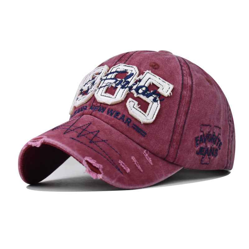 Black 1985 embroidered distressed baseball cap