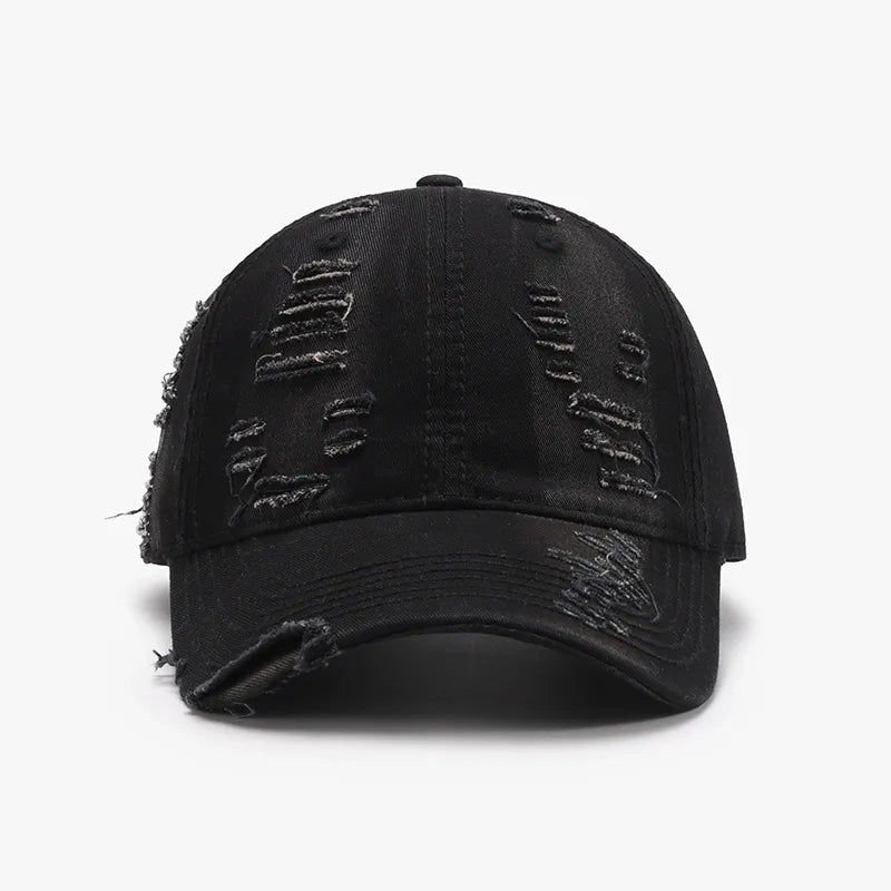 Hot pink distressed cotton cap statement color