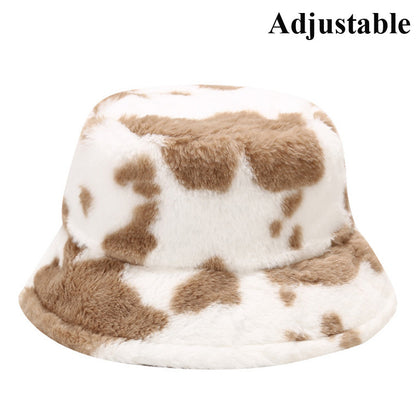 Unisex faux fur animal print bucket hat - product photo 4