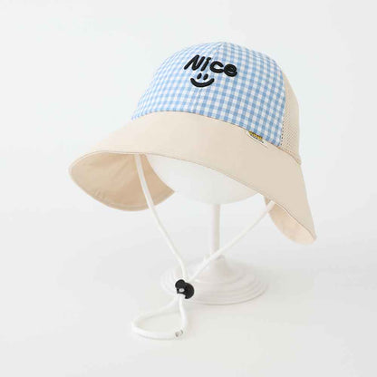 Kids Embroidered Gingham Bucket Hats