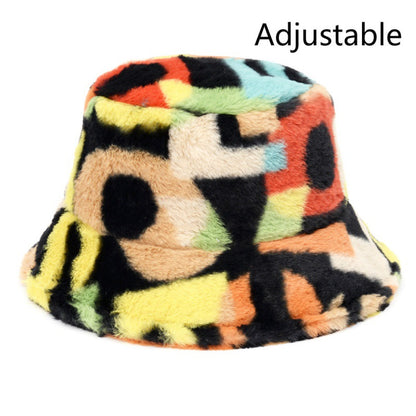 Unisex faux fur animal print bucket hat - product photo 21