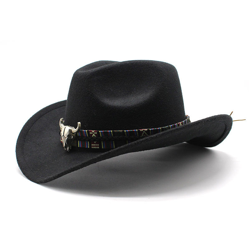 Unisex western felt wide brim cowboy hat - product photo 6