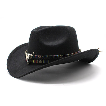 Unisex western felt wide brim cowboy hat - product photo 6