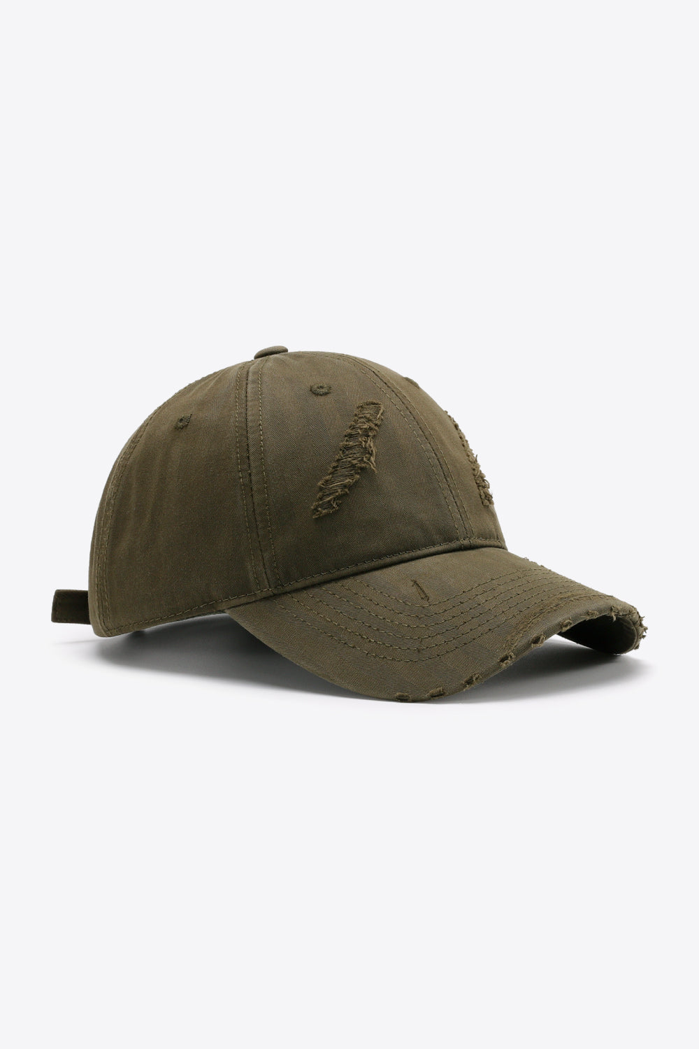Curved brim cotton cap stitching close-up