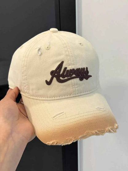 Unisex Distressed Embroidered Baseball Cap