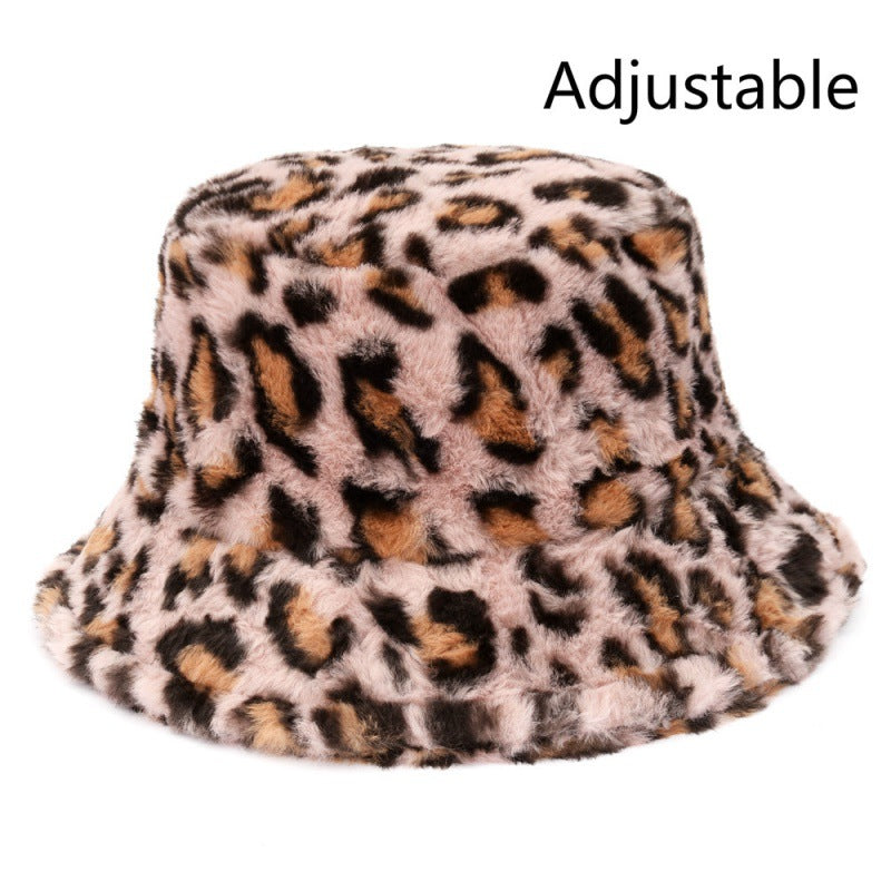 Unisex faux fur animal print bucket hat - product photo 20