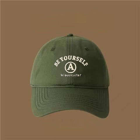 Unisex Black Be Yourself Embroidered Cotton Baseball cap color option display