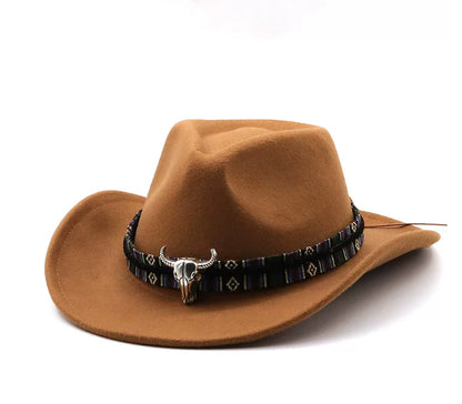 Unisex western felt wide brim cowboy hat - product photo 11