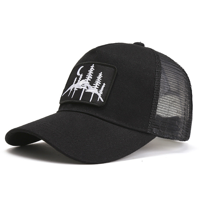 Green outdoor trucker cap product angle