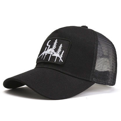 Green outdoor trucker cap product angle